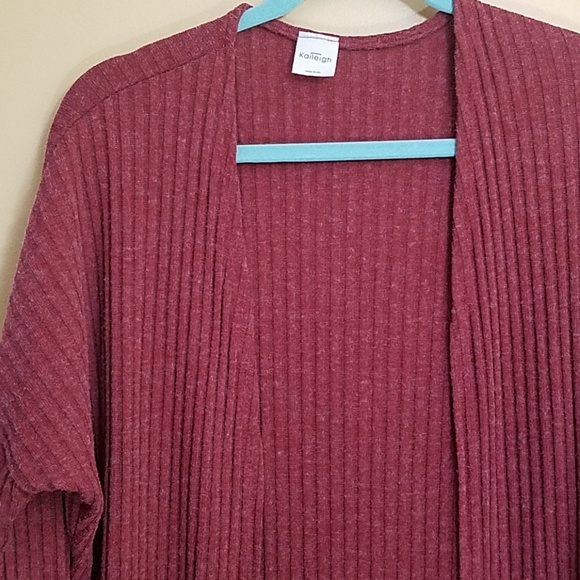 Kaileigh Long red Open Sweater - XS - Picture 2 of 5